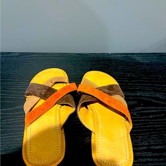 Genuine Handmade Men's Sandals Brown & Orange - Size 10 - Picture 5 of 5